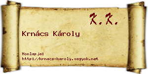 Krnács Károly névjegykártya
